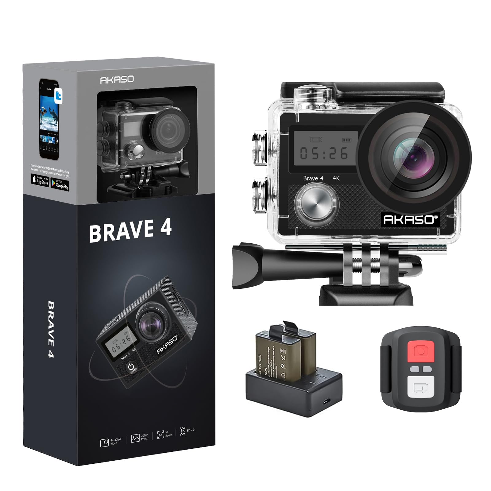 akaso-brave-4-actioncam-4k-20mp-30m-unterwasser image 1