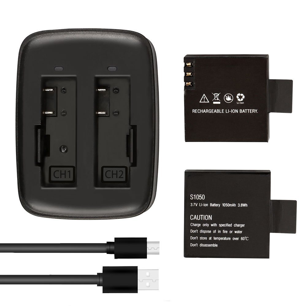 akaso-v50-elite-akku-2x-1050mah-mit-usb-ladeger-t image 1
