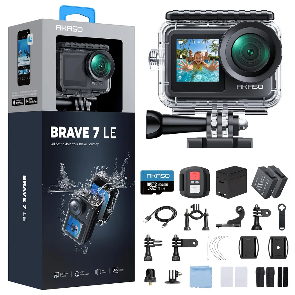 akaso-brave-7-le-actioncam-4k-20mp-mit-64gb-speicherkarte image 1