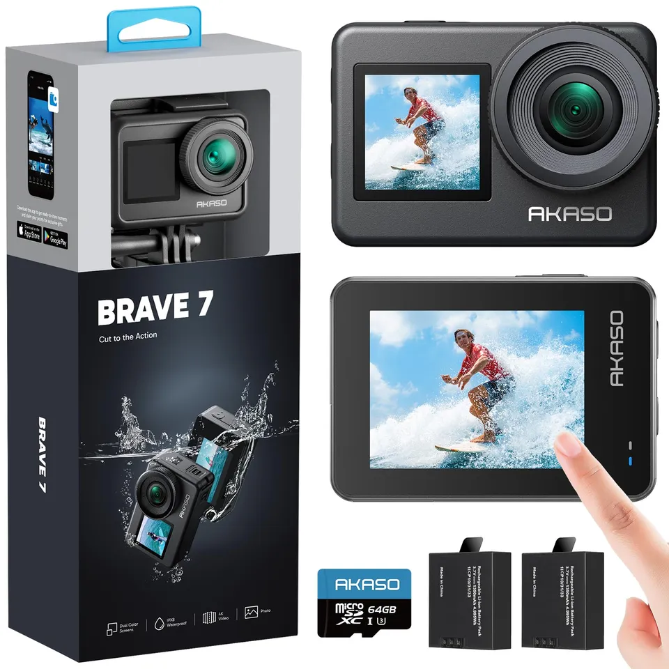 akaso-brave-7-actionkamera-4k-mit-64gb-speicherkarte-wasserdicht image 1