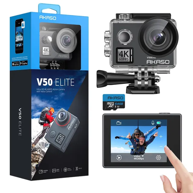 akaso-v50-elite-actioncam-4k60-mit-64gb-wasserdicht-40m image 1