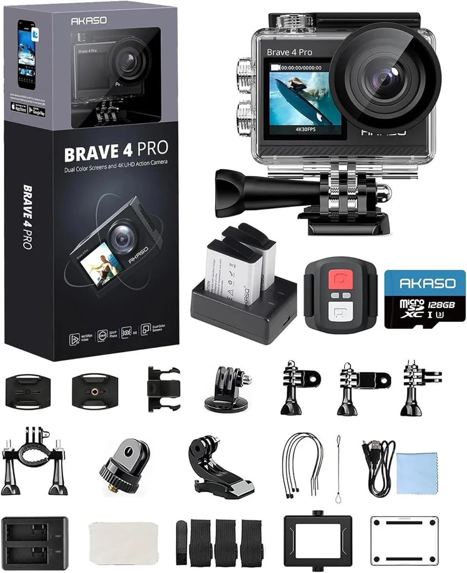 akaso-brave-4-pro-actioncam-4k-20mp-128gb-40m-wasserdicht image 1
