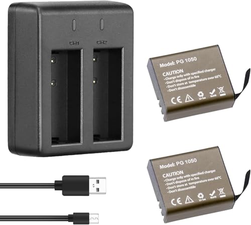 akaso-ek7000-akku-2x1050mah-mit-usb-dual-charger image 6