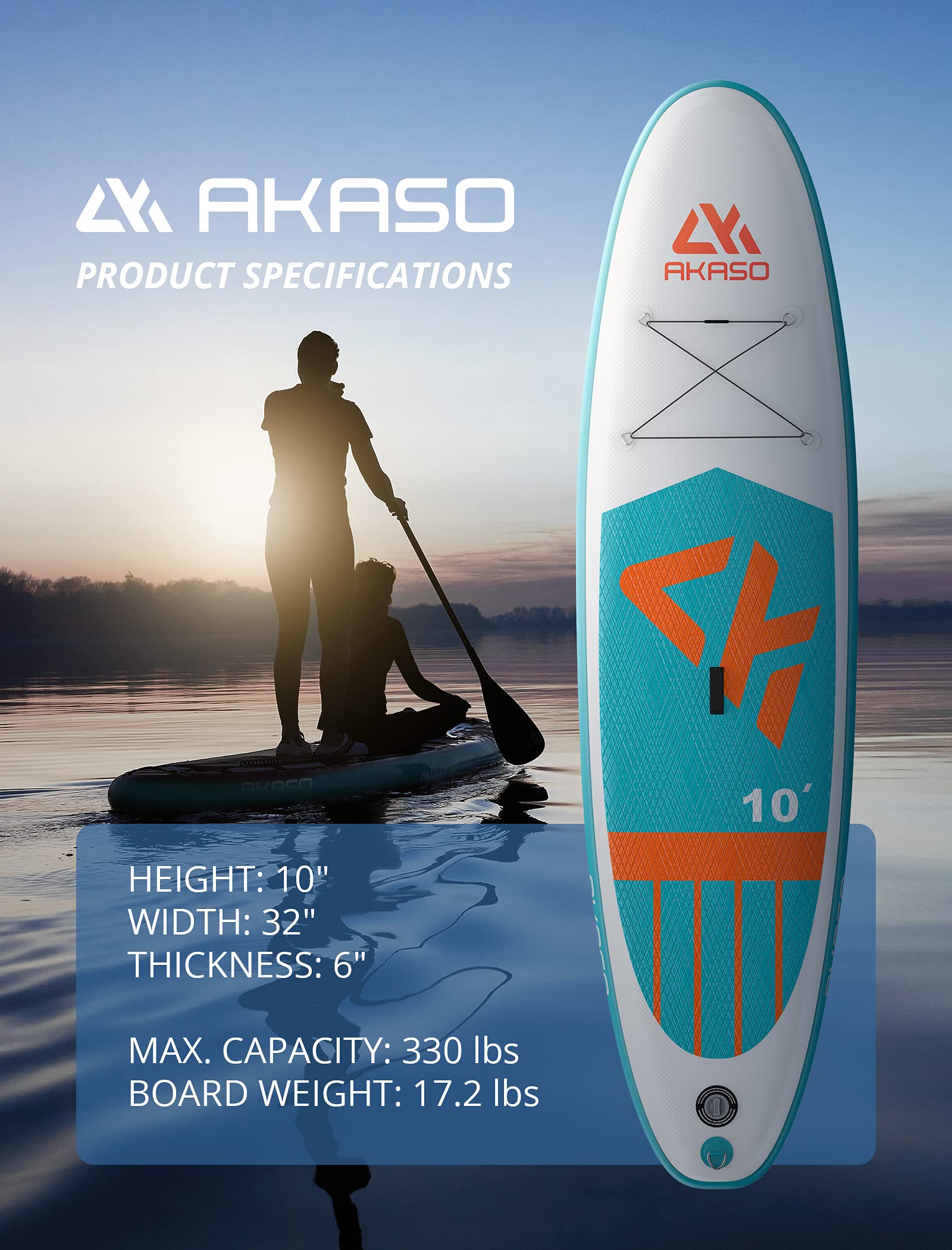 akaso-sup-board-aufblasbar-305cm-stand-up-paddle-set image 3