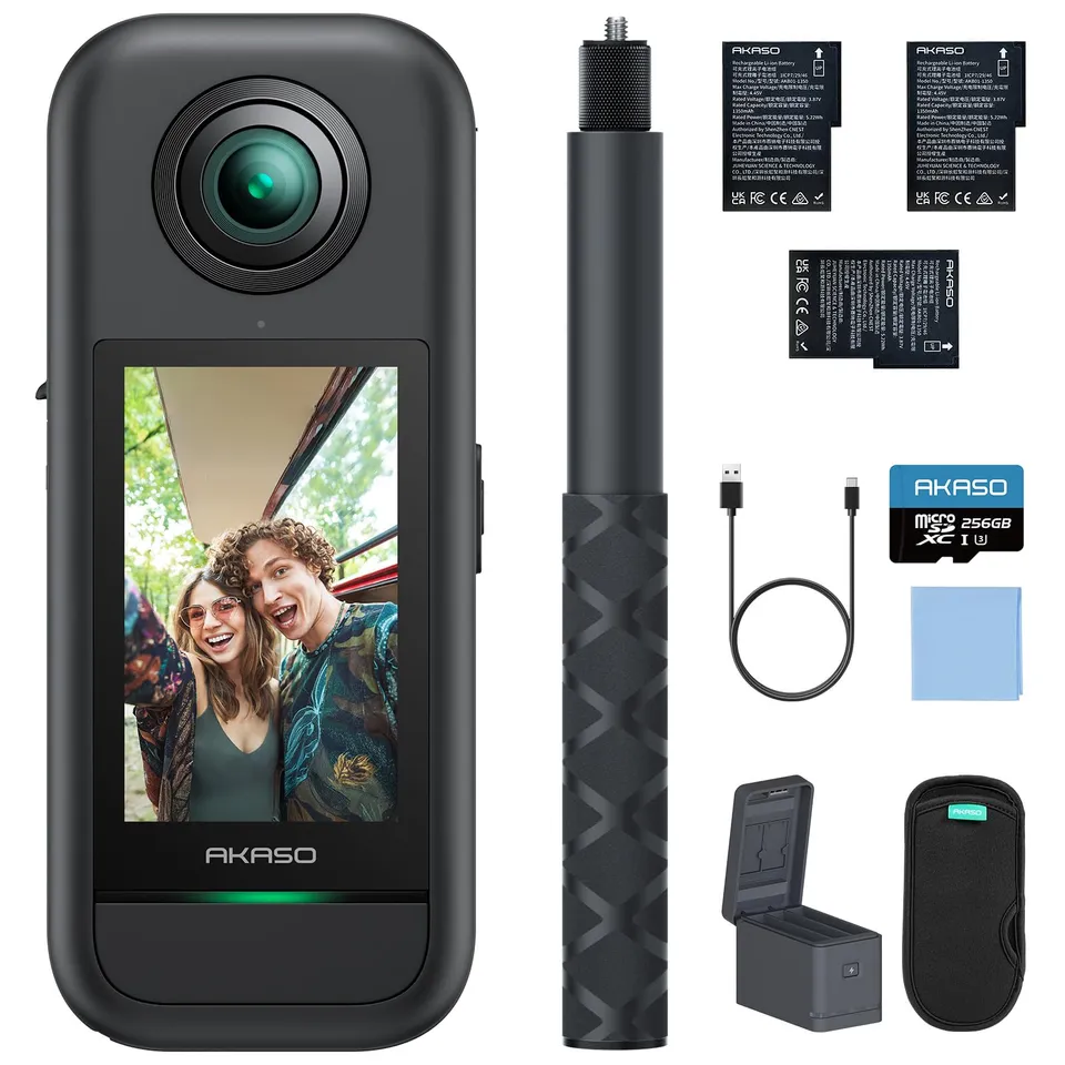 akaso-360-creator-set-actioncam-5-7k-mit-256gb-und-selfie-stick image 1