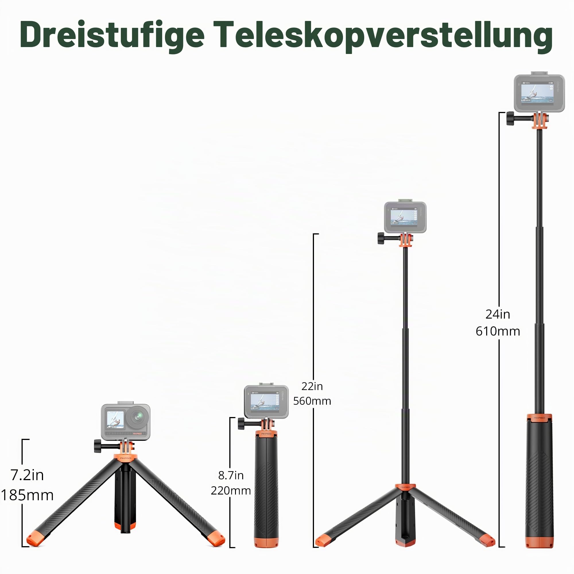 akaso-brave-series-selfie-stick-schwimmstab-3-in-1-61-cm image 2